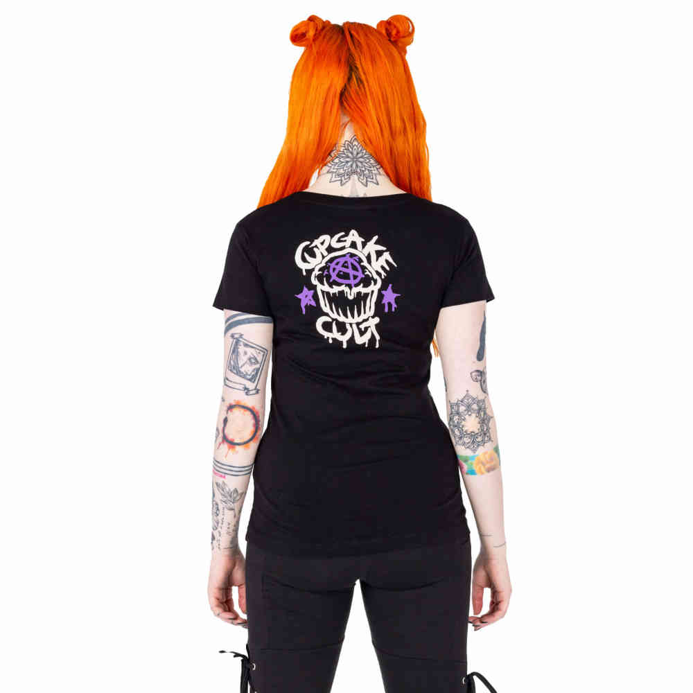 Cupcake Cult - Unicorn Splatter Damen T-Shirt - Schwarz